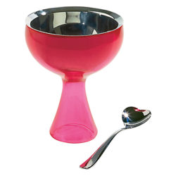 Alessi Big Love Bowl & Spoon Ice Cream Set Pink
